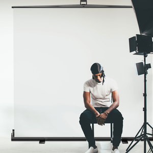 RAUBAY 78.7 x 82.7in Large Collapsible White <b>Backdrop</b> Screen Portable Retractable Panel Photo Nude Background with <b>Stand</b> - Product Image 6