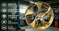 Jantes en or HZH 5x110 5x120 22 pouces en alliage forgé pour Rolls Royce Range Rover Bentley Mercedes-Benz Jantes de luxe