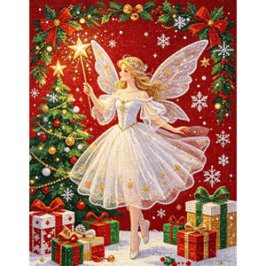 Kit de Broderie Diamant 5D DIY Complet pour Noël, Motif Fée, Mosaïque de Diamants pour Toile de Salon - Product Image 1