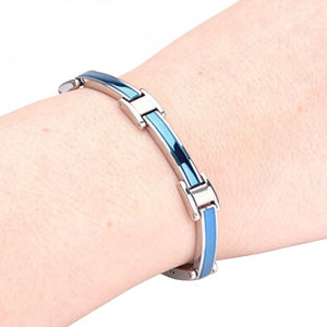 Pulsera de Cadena Magnética con <span class=keywords><strong>Iones</strong></span> <span class=keywords><strong>Negativos</strong></span> de Germanio, Bio Magnética, de Color Azul Clásico, Ajustable, <span class=keywords><strong>para</strong></span> la Salud - Product Image 6