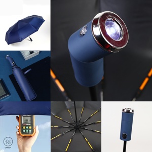 Paraguas Plegable <span class=keywords><strong>Real</strong></span> <span class=keywords><strong>Star</strong></span> de 10 Varillas con Marco Resistente y Luz LED Creativa - Product Image 3