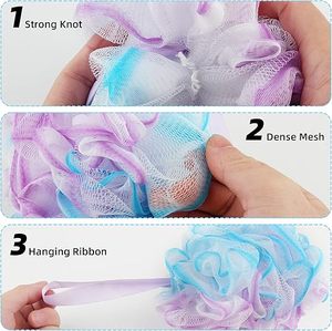 Bath Sponges Loofahs 70 Grams Large Size,4 Pack Shower Sponge Exfoliating Cleaning Bath Loofa Body Scrubber Balls for Women Men - Product Image 6
