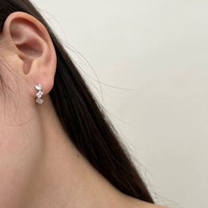 Dylam Tiny Delicate Women Jewelry Solid 925 Sterling <b>Silver</b> Rhodium Plated Multiple Shapes 5A Cubic Zirconia <b>Hoop</b> Earrings - Product Image 3