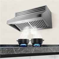 Campana Extractora Eléctrica de Acero Inoxidable para Cocina, Filtro Deflector de Alto Flujo de Aire, Control por App, Limpieza Automática, Uso Doméstico