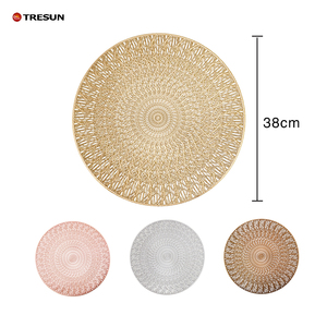 Wholesale Placemat <b>Insulation</b> Mat Party Desktop Decoration Luxury Pink PVC Injection Molded Placemat for Wedding - Product Image 3