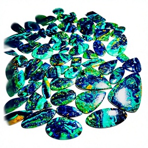 Venta al por mayor de alta calidad, cabujón verde, azurita, malaquita, piedras preciosas sueltas, grado superior, Natural, certificado por terceros, tamaño personalizable - Product Image 1