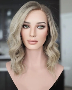 Peluca de Cabello Humano <span class=keywords><strong>Rubio</strong></span> Balayage con Encaje Frontal HD, Peluca sin Pegamento con Ondas Sueltas, Peluca de Cabello Remy - Product Image 3
