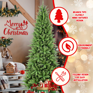 Albero di Natale misto 8ft PE/PVC con filo di memoria e filo di ferro BHU albero di natale all'aperto in piedi - Product Image 4