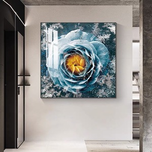 Arte Murale Astratta Moderna di Lusso, <span class=keywords><strong>Quadri</strong></span> e Stampe di Fiori e Rose, Dipinto <span class=keywords><strong>in</strong></span> Cristallo e Porcellana <span class=keywords><strong>per</strong></span> Soggiorno, Decorazione Casa, Idea Regalo - Product Image 6