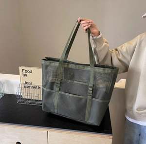 Sac de plage en maille décontracté pour femmes en gros avec 9 poches surdimensionnées - Product Image 3