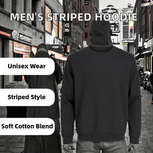 Sweat-shirt à capuche décontracté pour homme noir, col rond, coupe régulière, manches longues, streetwear d'hiver, coton 600g respirant SAWA - Product Image 2