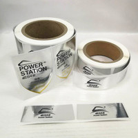 Etiquetas Adhesivas Impermeables de Color Plateado Metalizado Brillante, Impresión Personalizada para Vino, Cerveza, Café y Productos de Bebidas