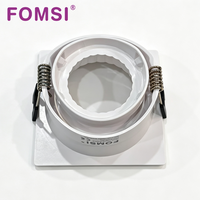 Support de Downlight Carré LED FOMSI Blanc Noir à Angle Réglable pour Ampoules LED MR16, Boîtier de Lampe LED, Cadre de Spot LED GU10 MR16
