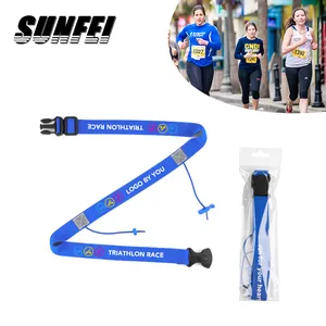 SunFei baskı elastik koşu kemeri özel Runner gün kemer düğmesi klip triatlon baskı numarası kemer başlangıç önlükler