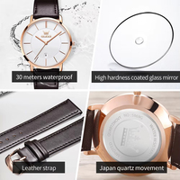 Montres Olevs Brand 5869 pour hommes, montre à quartz étanche, bracelet en cuir, avec date et calendrier, montre pour femme, montre de couple