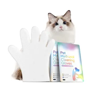 工厂库存宠物清洁手套湿巾环保猫狗清洁湿巾OEM品牌宠物美容猫狗湿巾