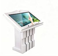 Écran tactile interactif tout-en-un de 32 pouces pour hall d'exposition intérieur et aéroport, avec fonction de défilement virtuel de livres, double capteur de détection corporelle et support graphique PPT