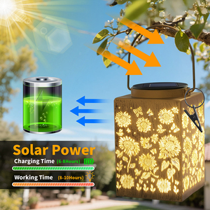 Paquete de 2 Lámparas Solares LED de Metal de Alta Calidad con Diseño de Girasol, con Clasificación de Protección IP65, para Decoración de Jardín - Product Image 3