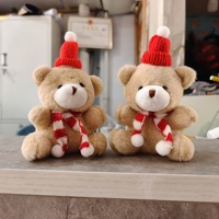 Porte-clés pendentif ours en peluche mignon, breloque de sac en velours de vison doux, jouet en peluche de Noël rembourré en coton PP
