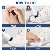Nettoyant pour chaussures en mousse avec applicateur brosse intégré, nettoyage de chaussures sans eau pour baskets, chaussures en toile et en cuir, vente en gros