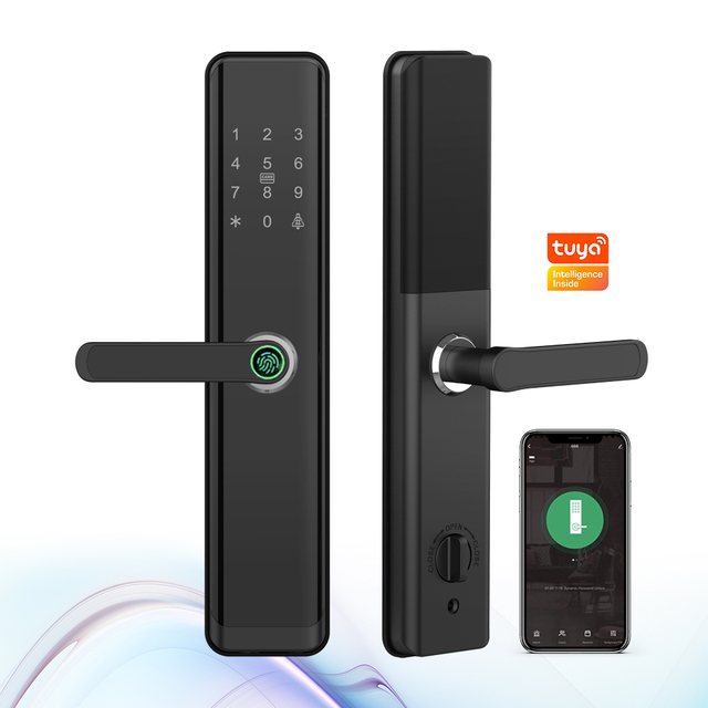 Eseye Low Price Electronic Front Door Lock Support 8 Languages With Tuya Biometric Code Fingerprint App Smart Door Locks