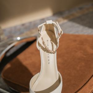 Zapatos de Tacón de Aguja con Plataforma Inclinada y Diseño de Perlas, con Correa en el Tobillo, para Boda, Elegantes, Cómodos y Modernos para Mujer, Evergreen - Product Image 3