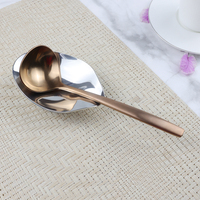 Support de Cuillère de Service en Acier Inoxydable, Repose-Cuillère de Buffet Poli Miroir pour Hôtels et Restaurants (Vente en Gros)