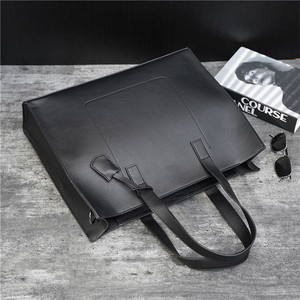 Wholesale Custom PU Leather New Design Hot Selling Black Fashion Shoulder Bag Laptop <strong>Handbag</strong> <strong>for</strong> <strong>Men</strong> and Women - Product Image 3