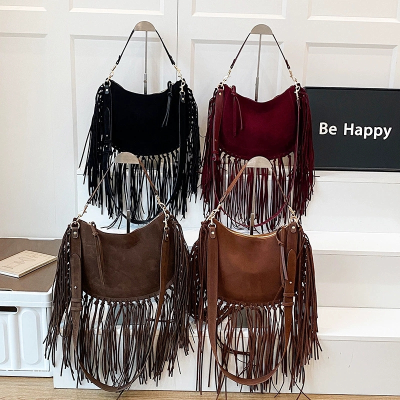 Stylish Suede Fringe Bags - Women's Crossbody Handbags