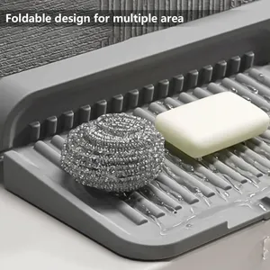 Tapis de protection anti-éclaboussures Zenidoo en silicone souple et écologique pour robinet, 44,5x14cm, pour éviers de cuisine et salle de bain, réglable - Product Image 2