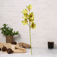 Tige d'orchidée Cymbidium artificielle en gros, orchidée de simulation, blanc rose orange vert, fleur décorative pour hôtel et intérieur