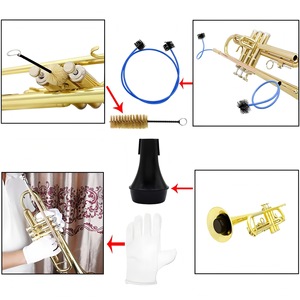 Kit de Cuidado para <span class=keywords><strong>Trompeta</strong></span> de 7 Piezas, Componentes de Plástico y Metal, Incluye Silenciador Deslizante Pequeño, Cepillo para Boquilla, Accesorios Esenciales - Product Image 3