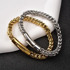 Bracelet unisexe en acier inoxydable plaqué or 18 carats, style hip-hop, chaîne fine, cadeau pour homme, vente en gros, bijoux Zeadear - Product Image 1