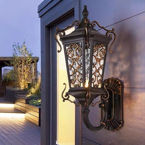 Lampes murales extérieures de style rétro noires, vente en gros d'usine, lampes LED étanches, lampes de parc et de cour extérieures - Product Image 2