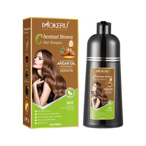MOKERU Shampooing de teinture à l'huile d'argan naturelle de haute qualité à coloration rapide Offre Spéciale <span class=keywords><strong>crème</strong></span> brun et noir 500ml - Product Image 3