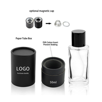 Juego de Botellas de Perfume de Lujo Personalizadas de 30 ml, 50 ml y 100 ml, Cilindro Redondo Vacío con Tapa Magnética y Pulverizador, Caja con Logotipo