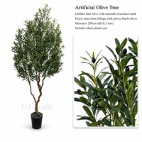 Arbre d'olivier artificiel de luxe écologique de 2,5 m (8,2 pi) avec tronc torsadé, fausse Olea Europaea, olives noires pour hôtel/villa - Vente en gros
