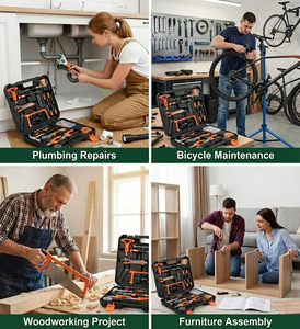 Set <span class=keywords><strong>di</strong></span> 113 Pezzi <span class=keywords><strong>di</strong></span> Utensili Domestici per Manutenzione <span class=keywords><strong>Auto</strong></span> con Trapano Elettrico e Trapano a Percussione con Piccone - Product Image 3