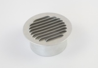 Grille d'aération extérieure ronde fixe en aluminium avec design graphique, installation facile pour les immeubles de bureaux