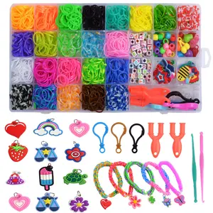 12080 Pieces Each Pack Loom Rubber Band Bracelet Making Kit DIY Art Craft Set