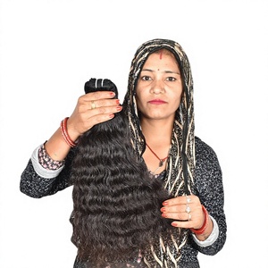 Paquetes de cabello Remy ondulado de cutícula virgen India sin procesar extensiones de cabello humano de onda Natural rizado de encaje HD de templo crudo de doble dibujado - Product Image 1