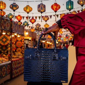 ชุดเดรสดาชิกิฤดูร้อนแบบเป็นมิตรกับสิ่งแวดล้อมสำหรับผู้หญิง ผลิตจากเส้นใยและวัสดุหนัง พร้อมดีเทลโลโก้ - Product Image 1