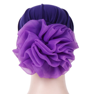 Chapeau musulman souple <span class=keywords><strong>et</strong></span> élastique sous l'écharpe Hijab sous le <span class=keywords><strong>foulard</strong></span> pour la tête Chapeau de <span class=keywords><strong>chimio</strong></span> pour les patients atteints de cancer <span class=keywords><strong>Turban</strong></span> avec grande fleur - Product Image 6