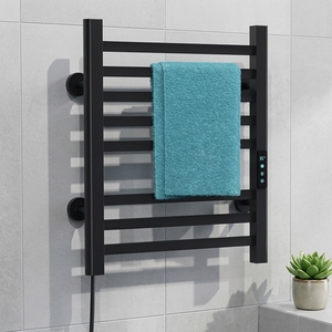 Toallero Eléctrico Moderno de Aluminio Espacial con Calefacción, Adhesivo, Montado en Pared, Impermeable, Negro, con Calentador para Baño y Hotel <span class=keywords><strong>MUBI</strong></span> - Product Image 1