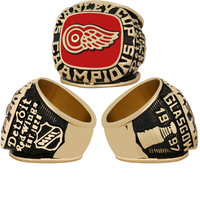Bijoux sportifs chrétiens de haute qualité, best-sellers, collection de bagues de championnat en alliage pour hommes de l'équipe Detroit Red Wings, lot de 4 pièces
