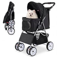 Poussette pour animaux de compagnie pliable et légère, double usage, 4 roues, étanche, compatible chiens et chats, vente en gros
