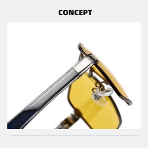 Vente en gros de lunettes de soleil légères en aluminium, forme géométrique, Photo chromatique, <span class=keywords><strong>verres</strong></span> polarisés jaunes, décolorés à marron, 709 - Product Image 3