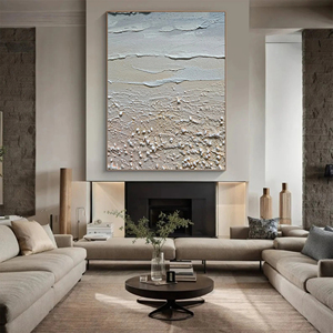 Grande <span class=keywords><strong>peinture</strong></span> <span class=keywords><strong>abstraite</strong></span> de plage, <span class=keywords><strong>peinture</strong></span> murale tactile de la côte, décoration murale, <span class=keywords><strong>peinture</strong></span> originale pour la maison et la <span class=keywords><strong>galerie</strong></span> - Product Image 6