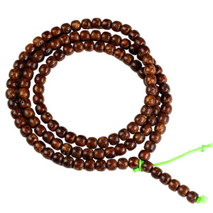 Bracelet en graines de Bodhi à motif peau de tigre, 108 perles, forme de baril, style tibétain, bijoux multi-brins pour hommes et femmes - Product Image 4