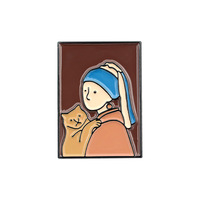 Les nouvelles épingles de peinture chaudes en gros coloré Van Gogh Mona Lisa insigne décoratif dessin animé personnalisé grande image épinglette en métal